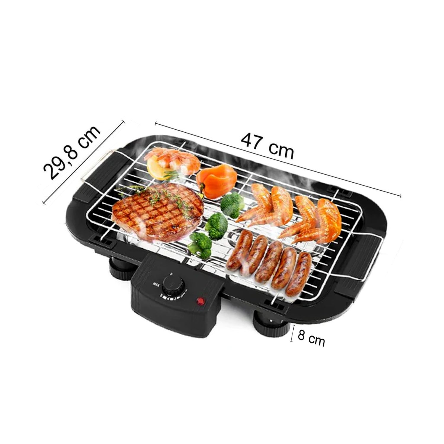 Grill with non-stick surface. Grill with non-stick surface.